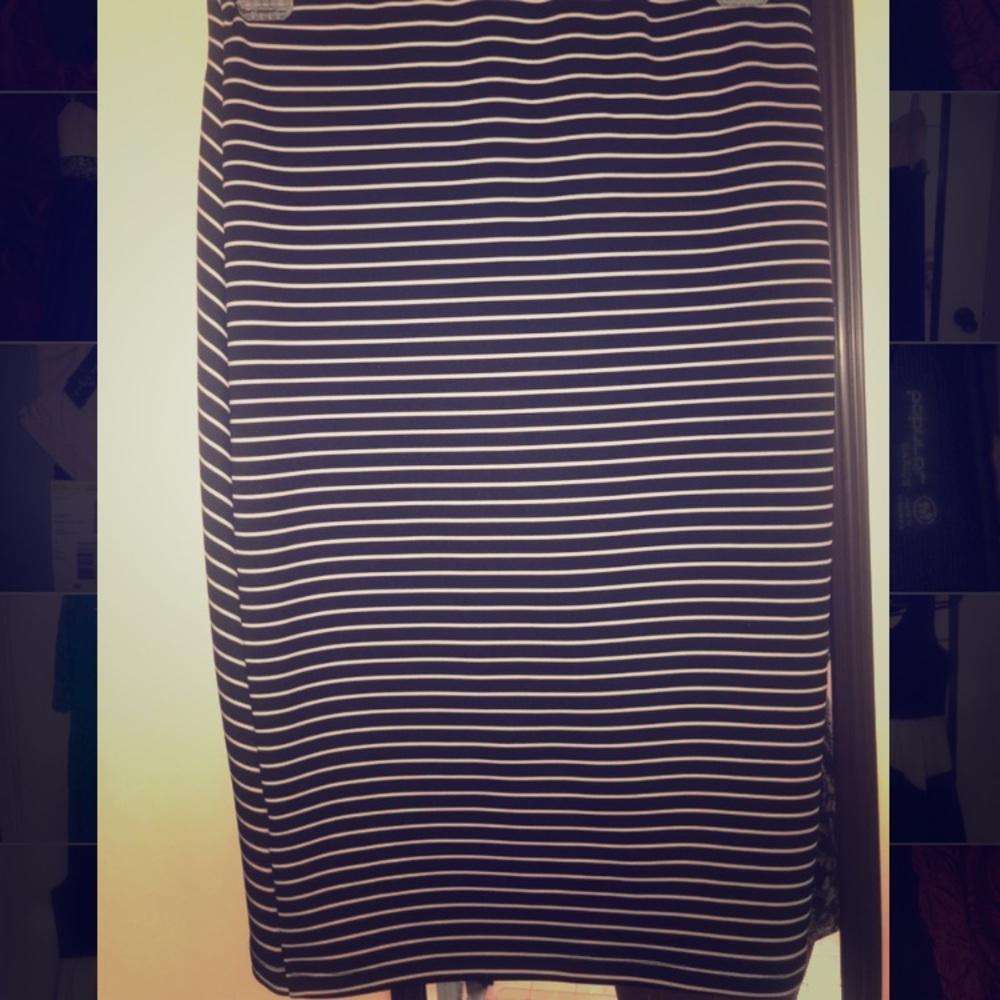 Popular Basics Stripped Pencil Skirt